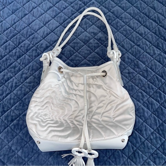 Montblanc Purse Shoulder Bag Starisma Dalila Off White Drawstring Hobo Nylon - Picture 3 of 16